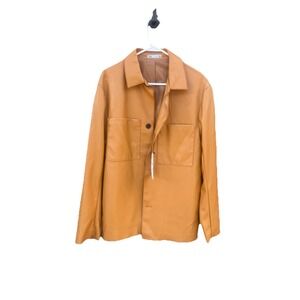 Zara Men's‎ BrownLeather Shirt M